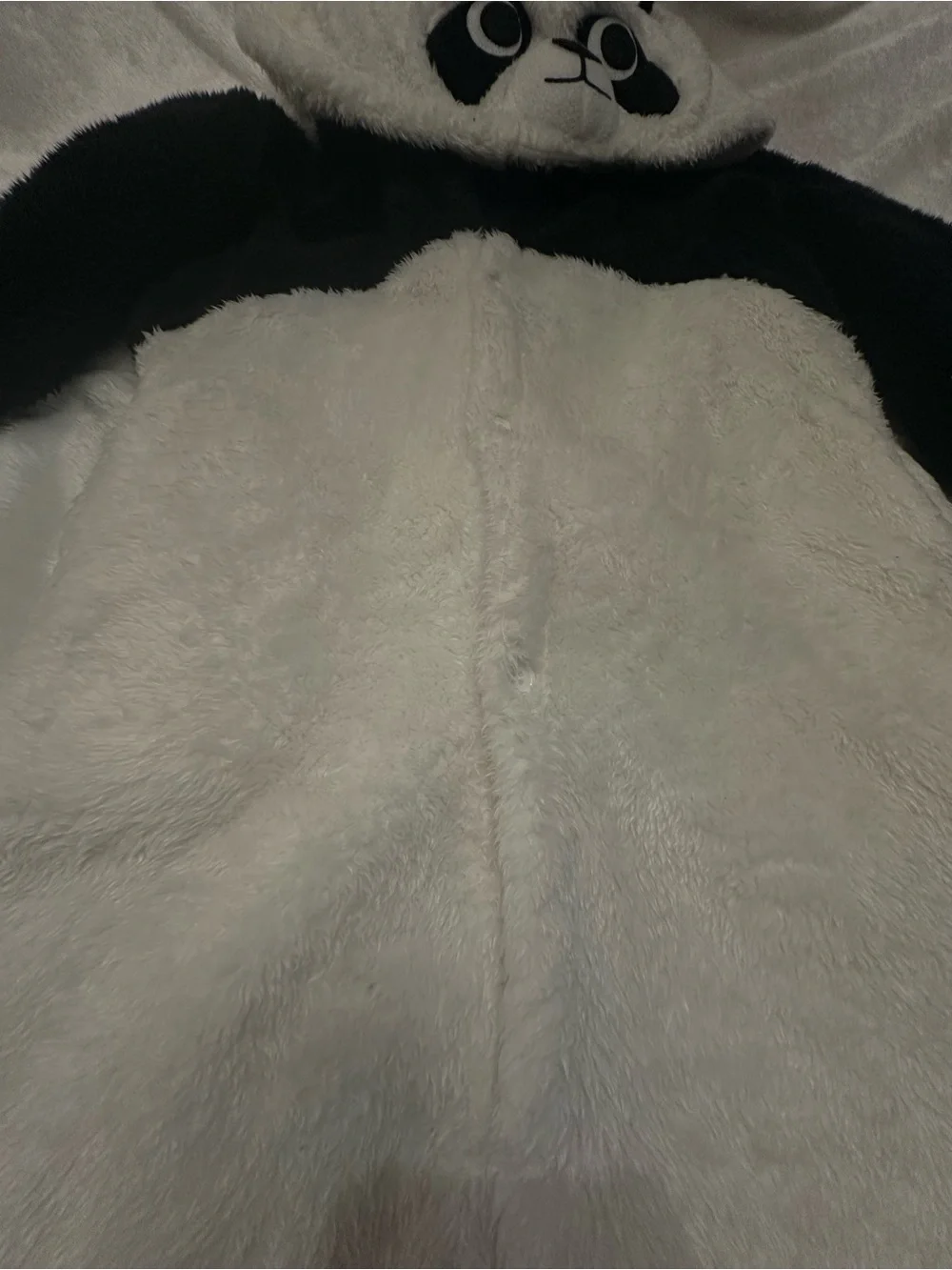 Kids Black & White Panda One-Piece Hooded Costume